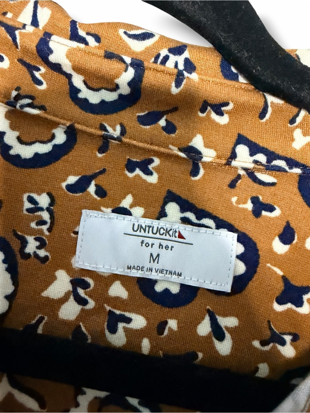 NWT Untuckit Tan Printed Romy Jersey Shirt Mini Dress with Tie Waist Size Medium - Picture 9 of 13